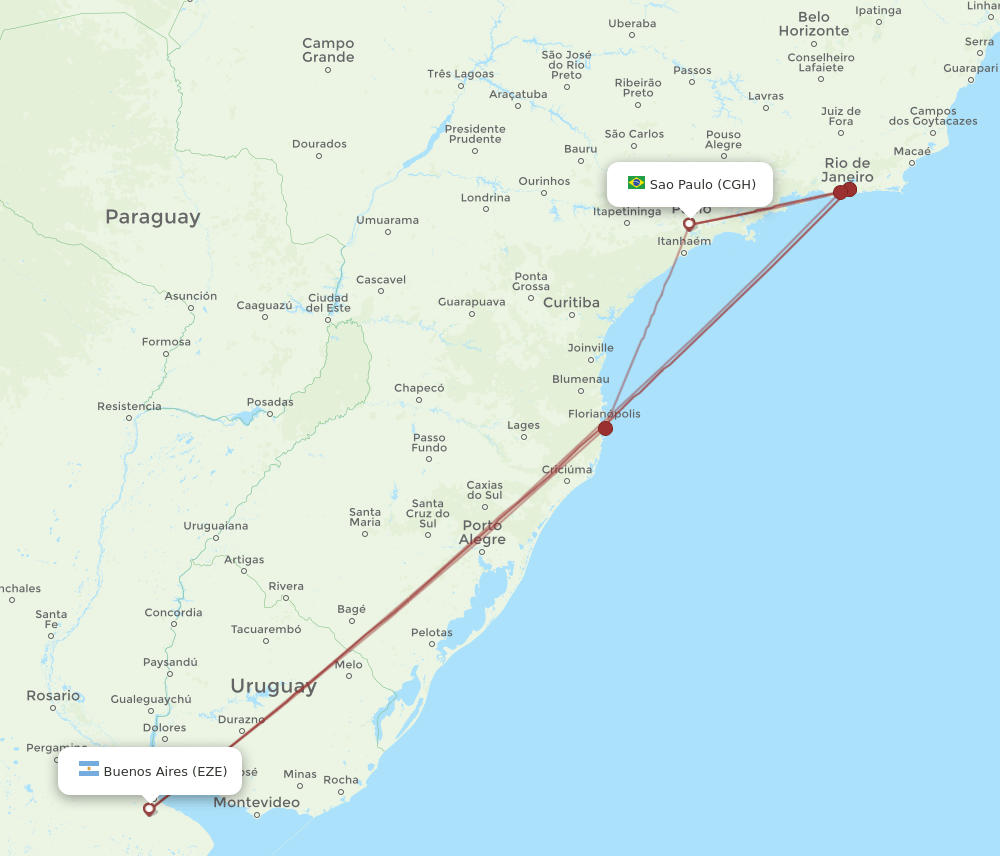 CGH-EZE flight routes