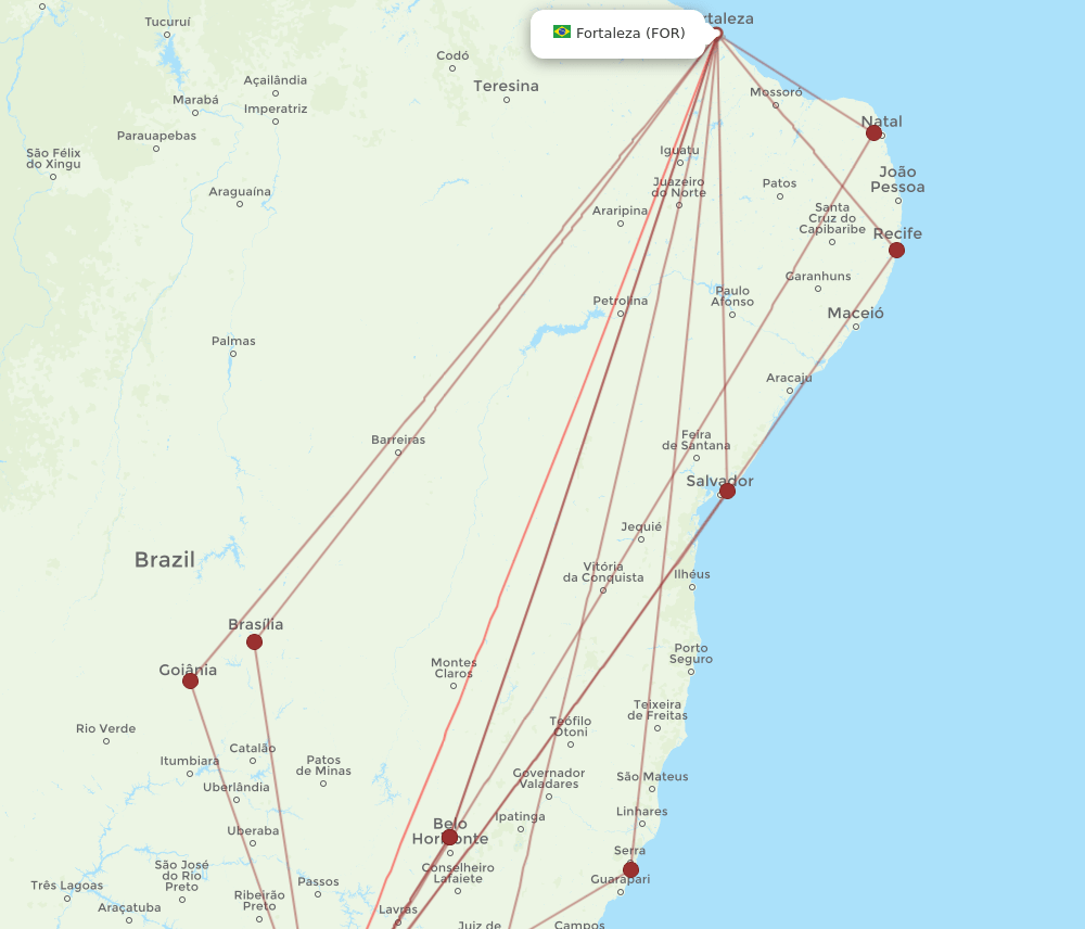 CGH to FOR flights and routes map