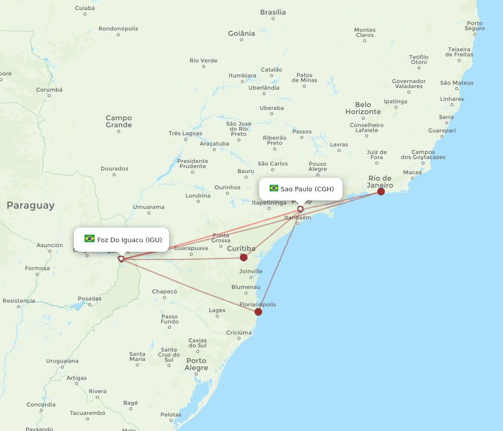 CGH-IGU flight routes