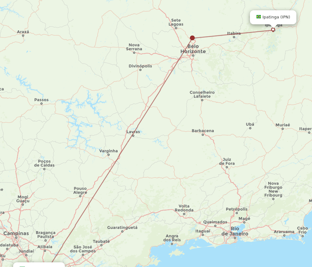 CGH to IPN flights and routes map