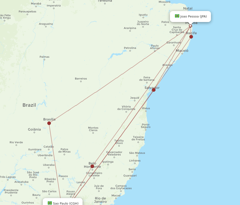 CGH-JPA flight routes