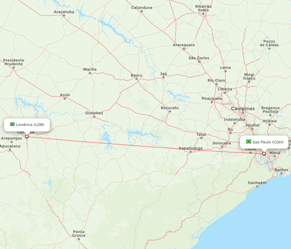 CGH-LDB flight routes