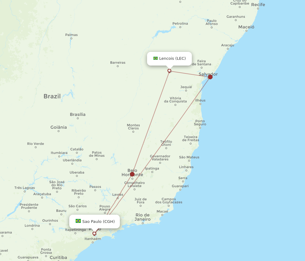 CGH-LEC flight routes