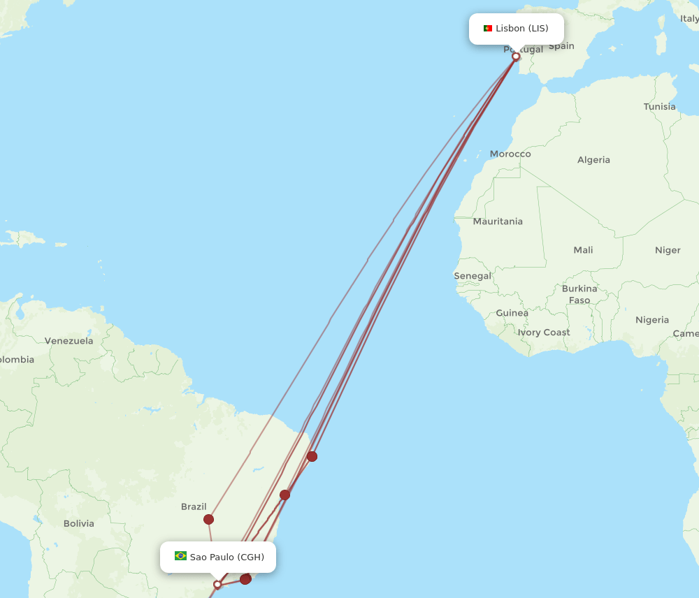 CGH-LIS flight routes