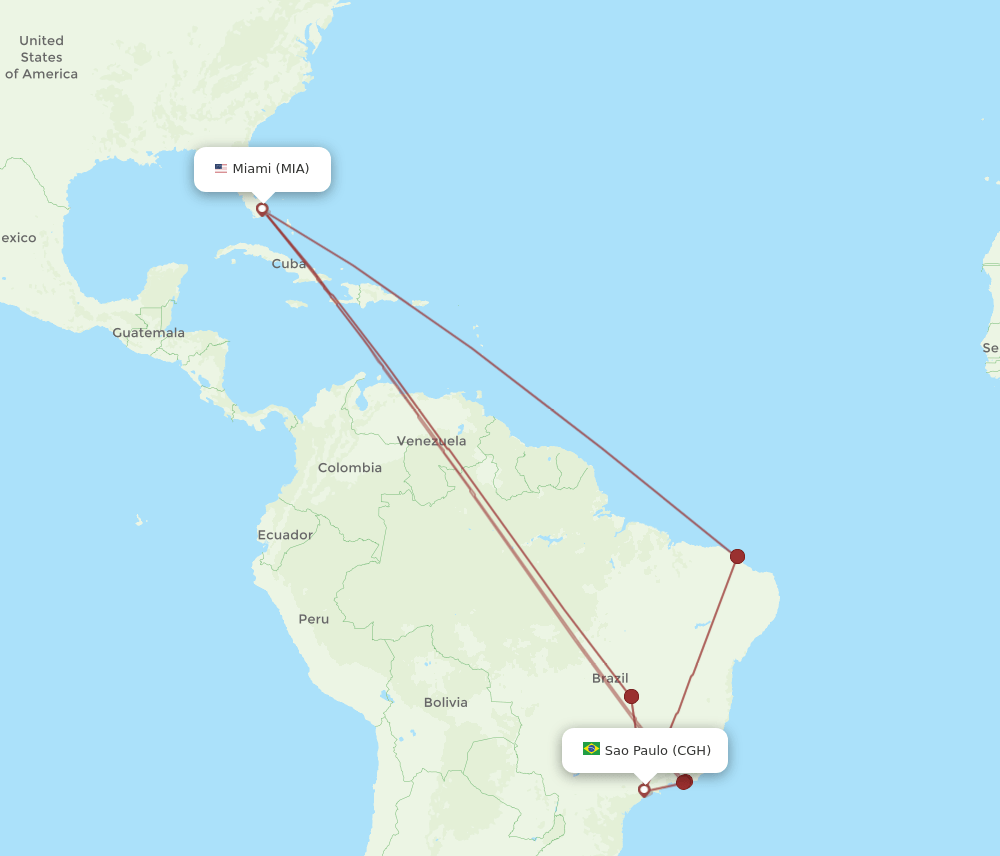 CGH-MIA flight routes