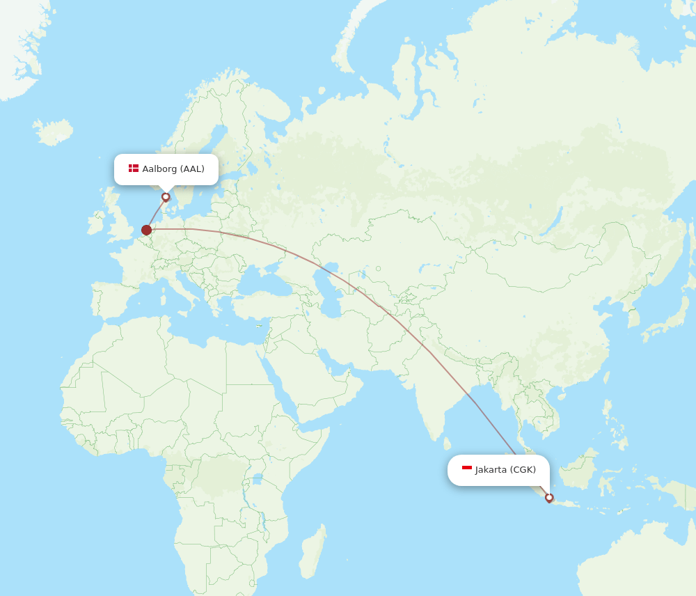 CGK-AAL flight routes