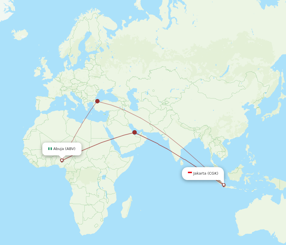 CGK-ABV flight routes