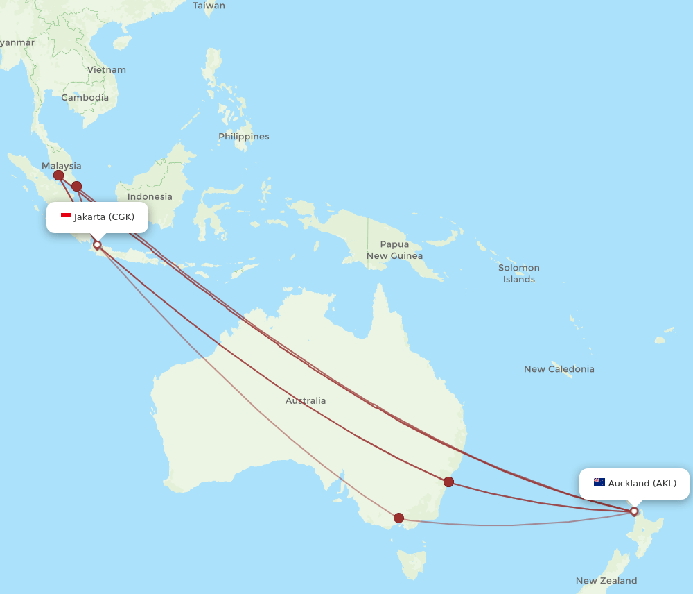 CGK-AKL flight routes