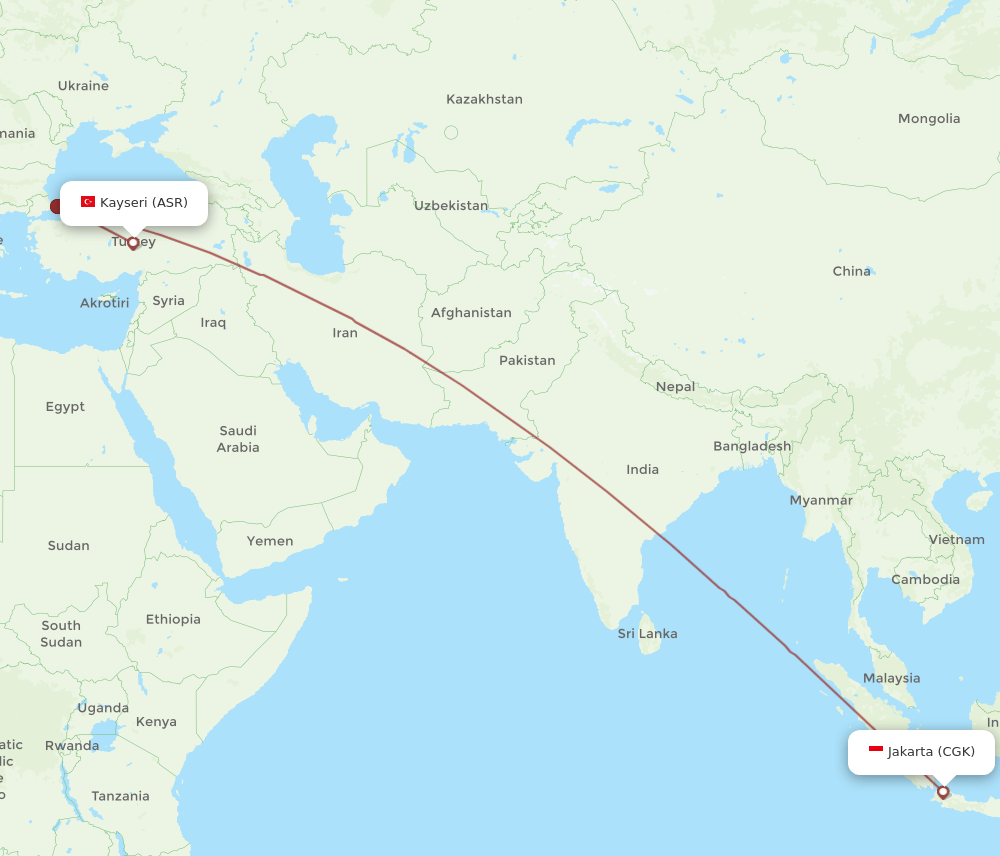 CGK-ASR flight routes