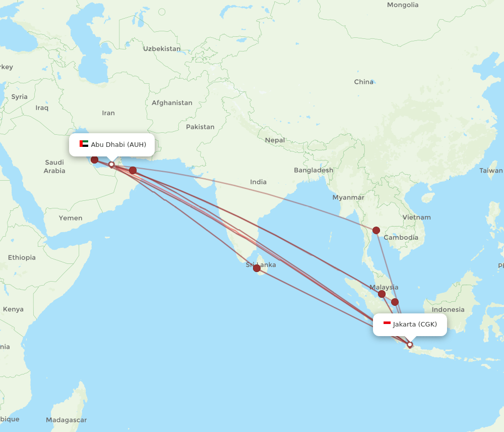 CGK-AUH flight routes