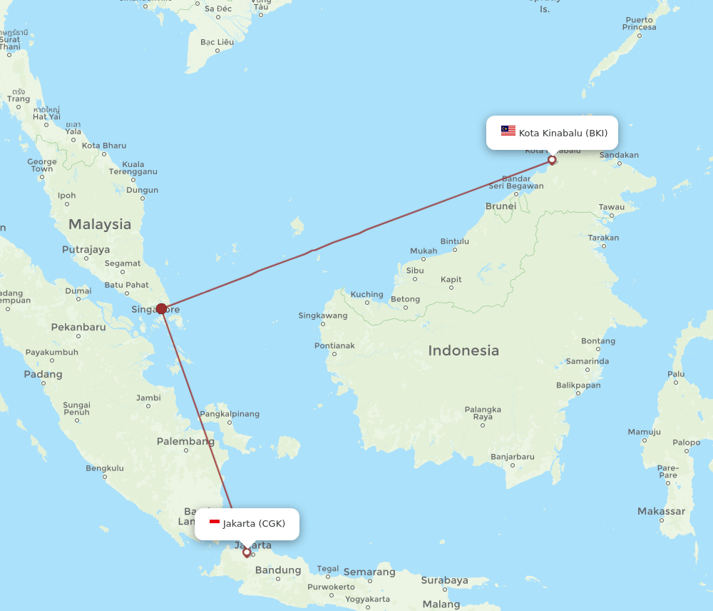 CGK-BKI flight routes