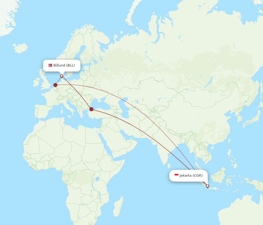 CGK-BLL flight routes