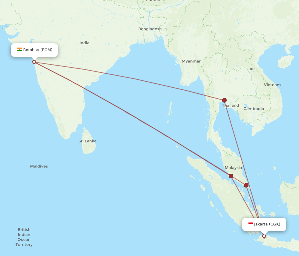 CGK-BOM flight routes