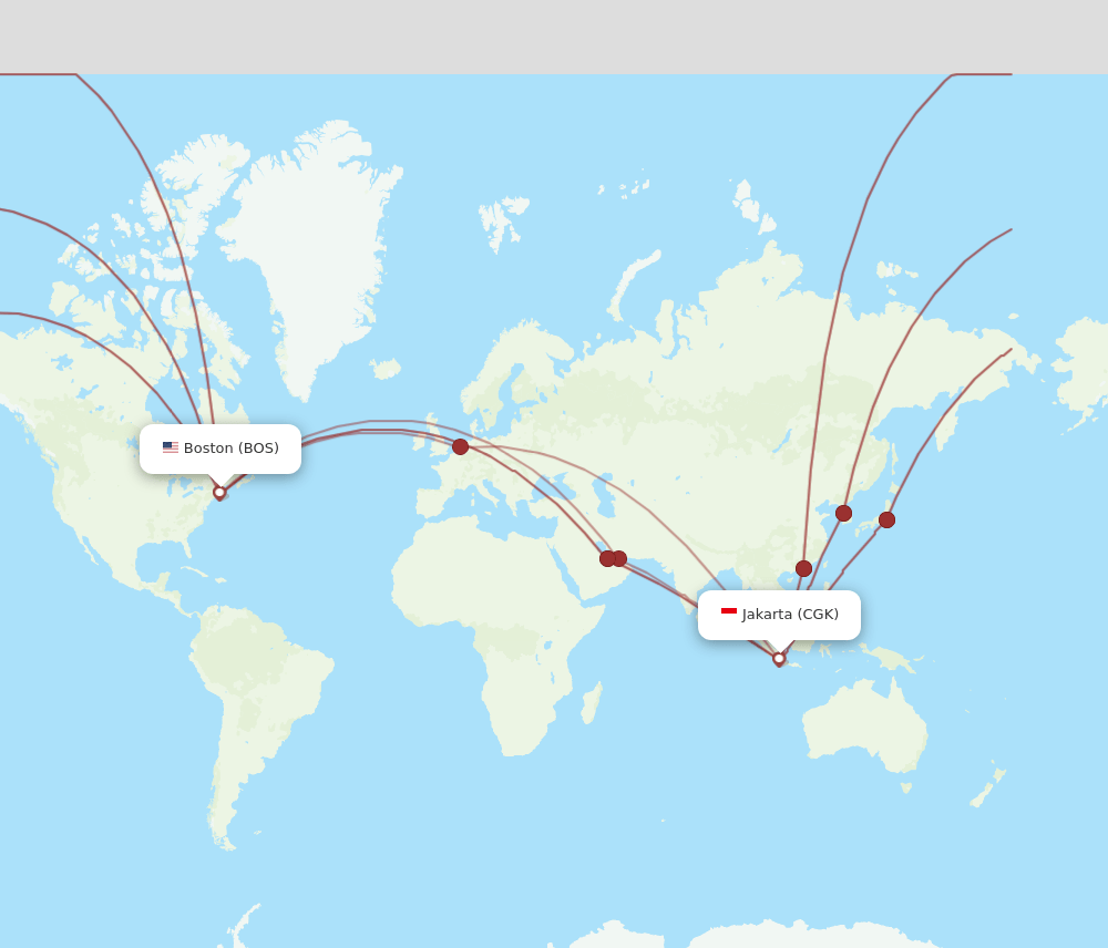 CGK-BOS flight routes