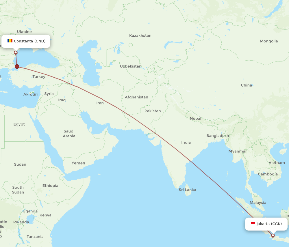 CGK-CND flight routes