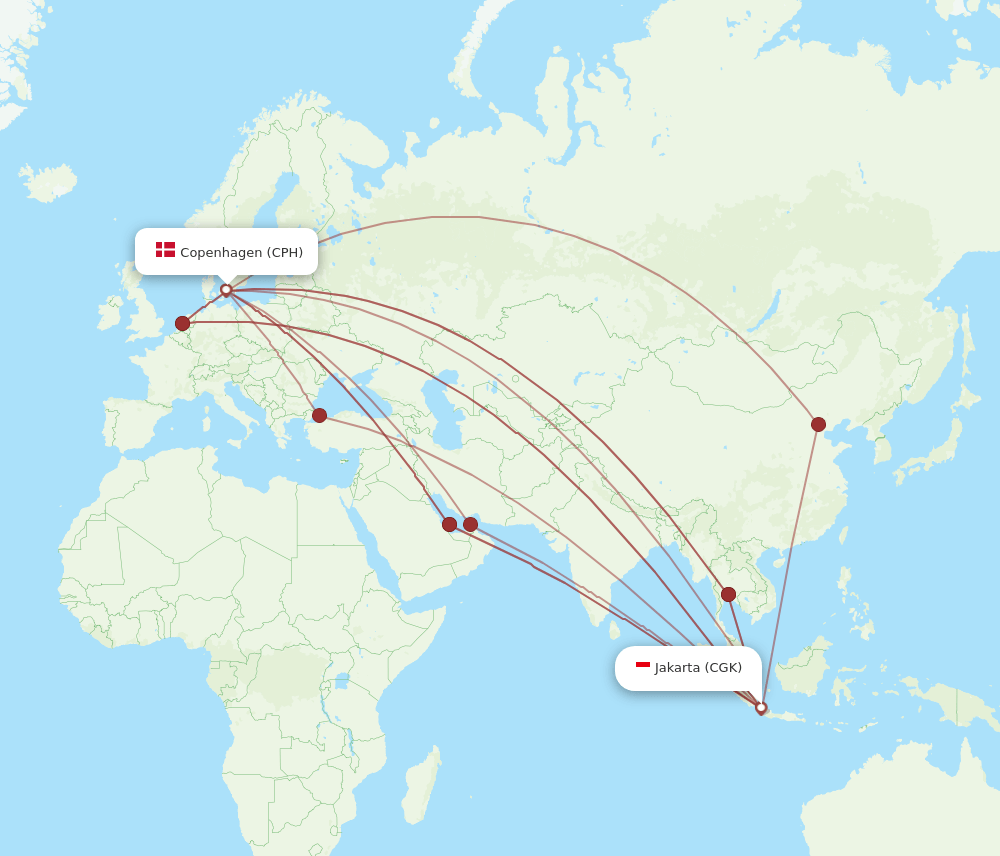 CGK-CPH flight routes