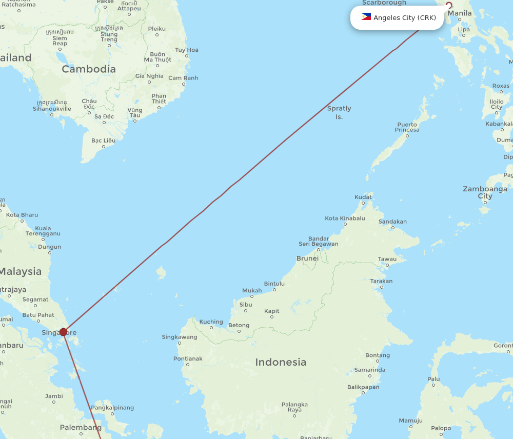 CGK-CRK flight routes