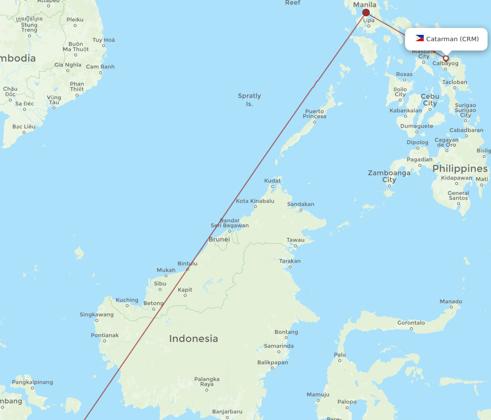 CGK-CRM flight routes