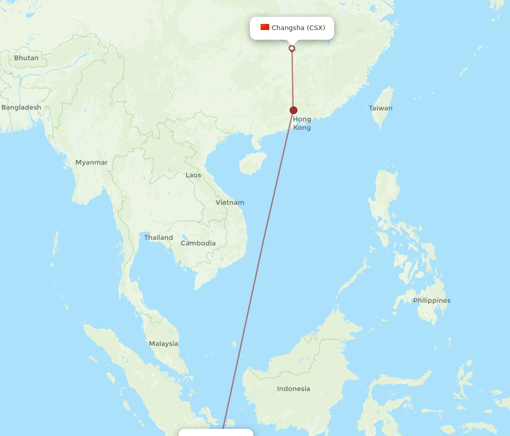 CGK-CSX flight routes