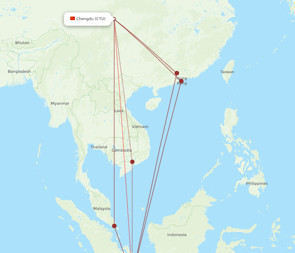CGK-CTU flight routes