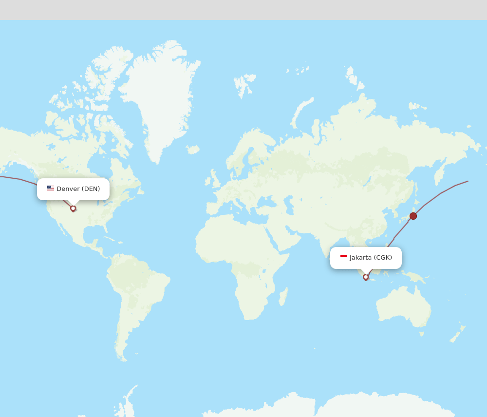 CGK to DEN flights and routes map