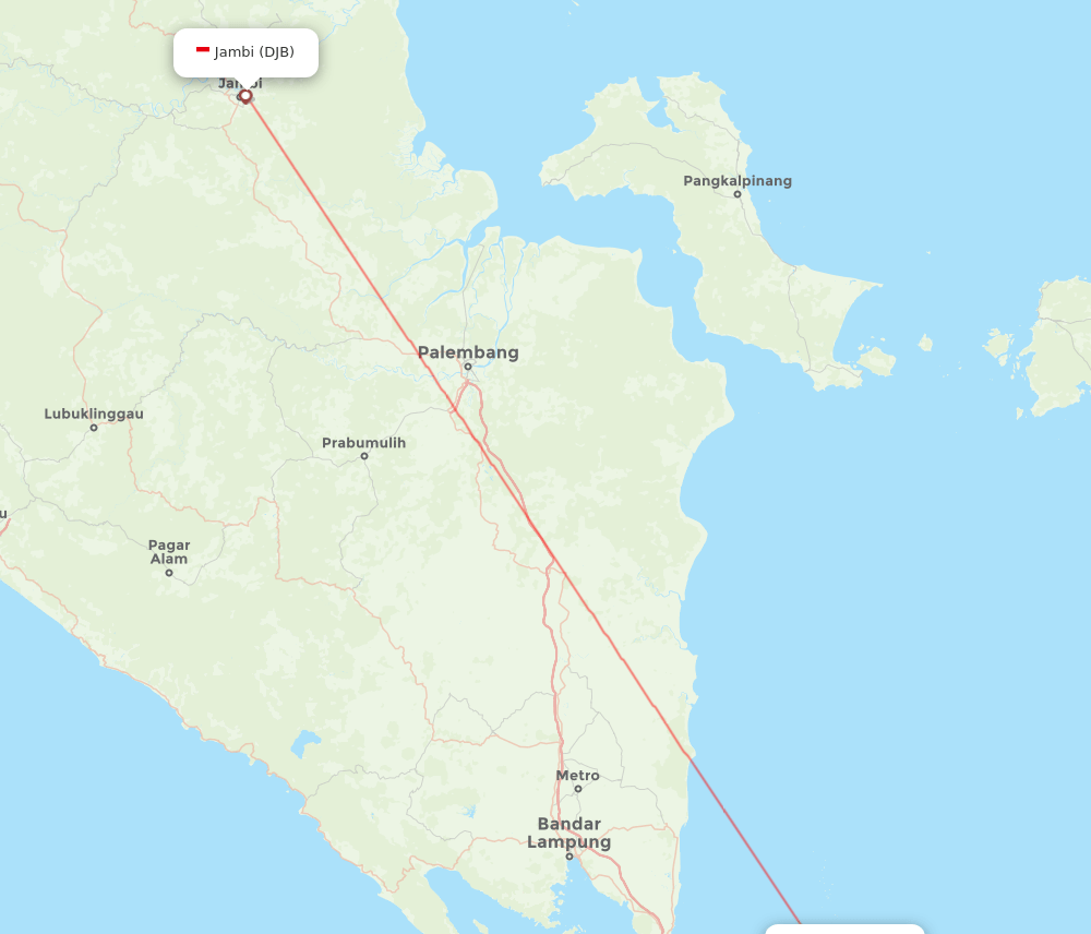 CGK to DJB flights and routes map