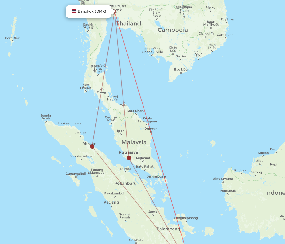 CGK to DMK flights and routes map