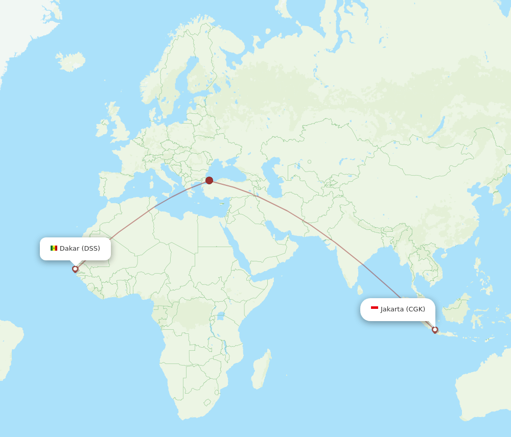 CGK-DSS flight routes