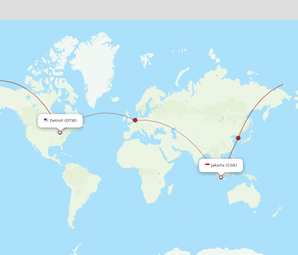 CGK-DTW flight routes