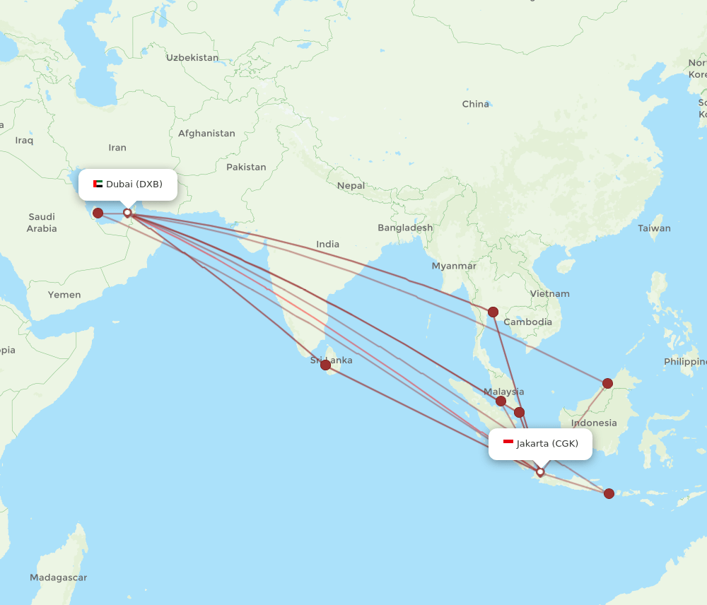 CGK-DXB flight routes