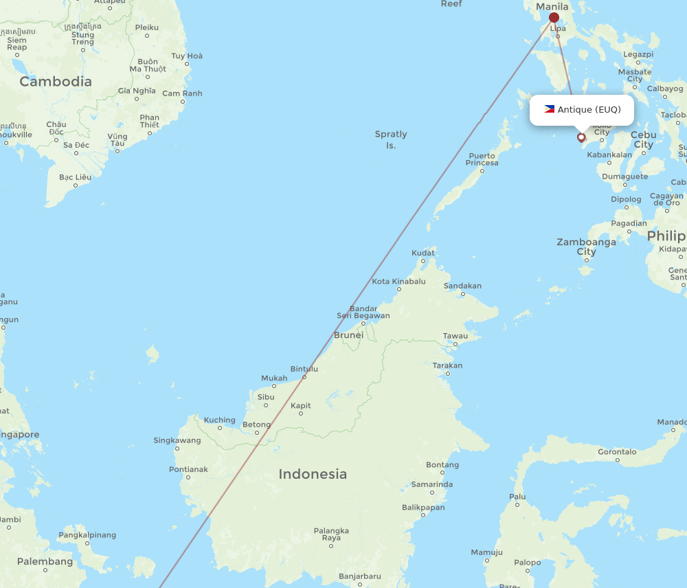 CGK to EUQ flights and routes map