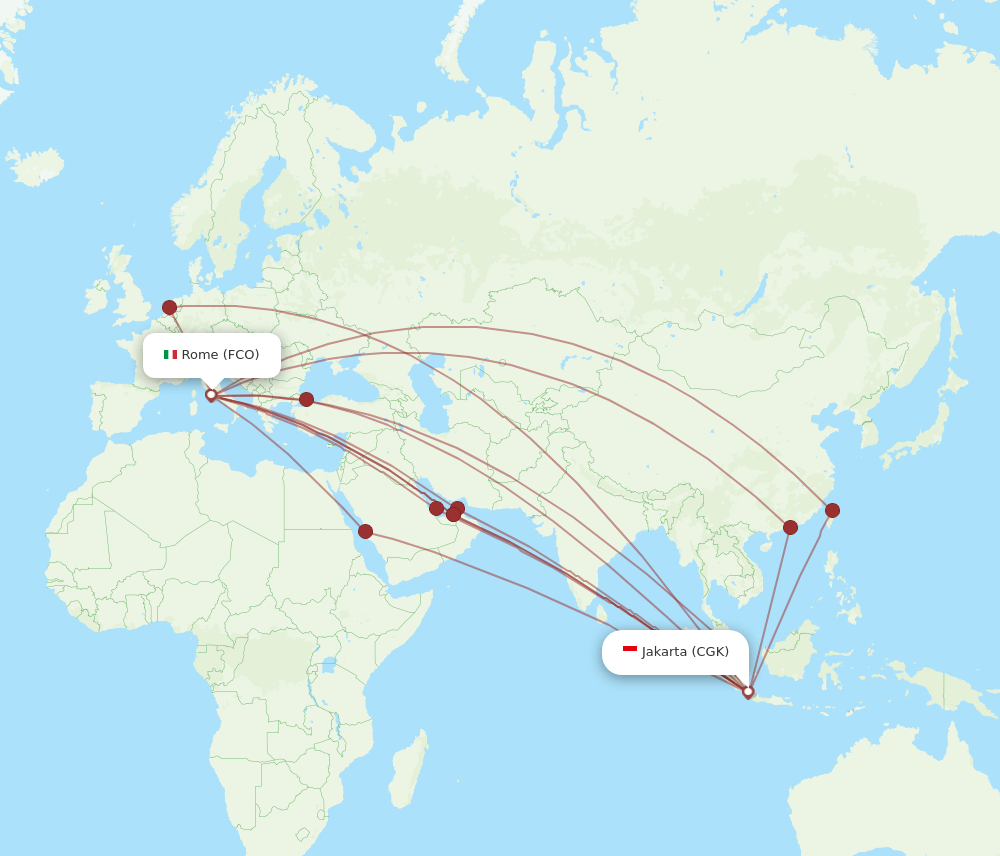 CGK-FCO flight routes