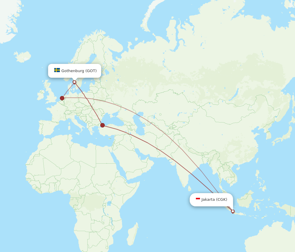 CGK-GOT flight routes
