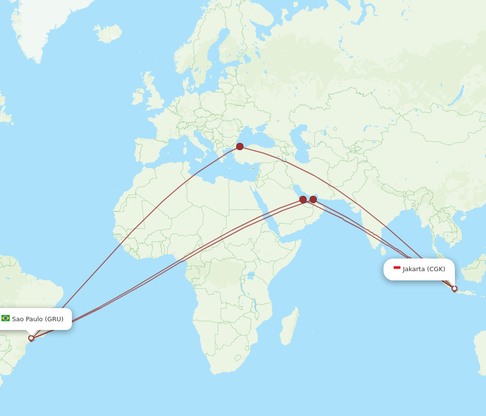 CGK-GRU flight routes