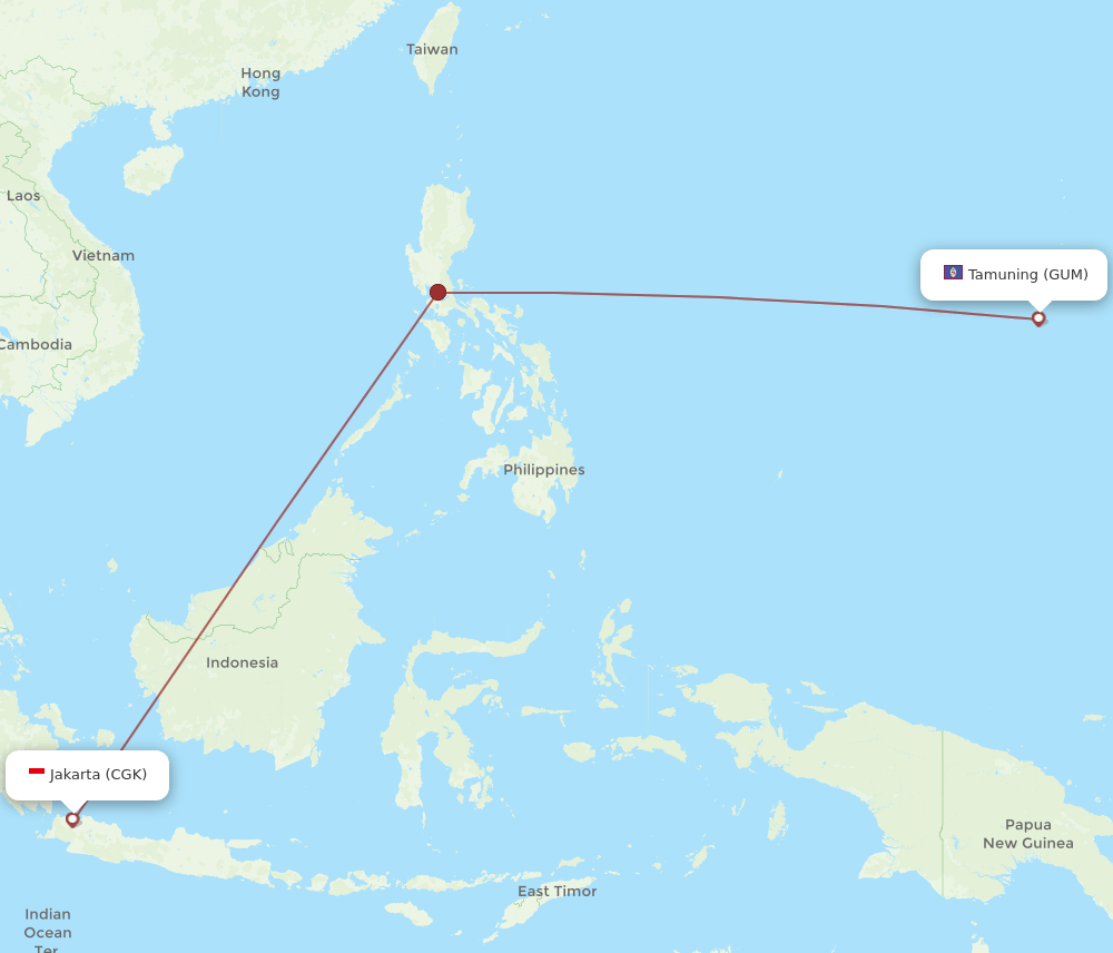 CGK-GUM flight routes