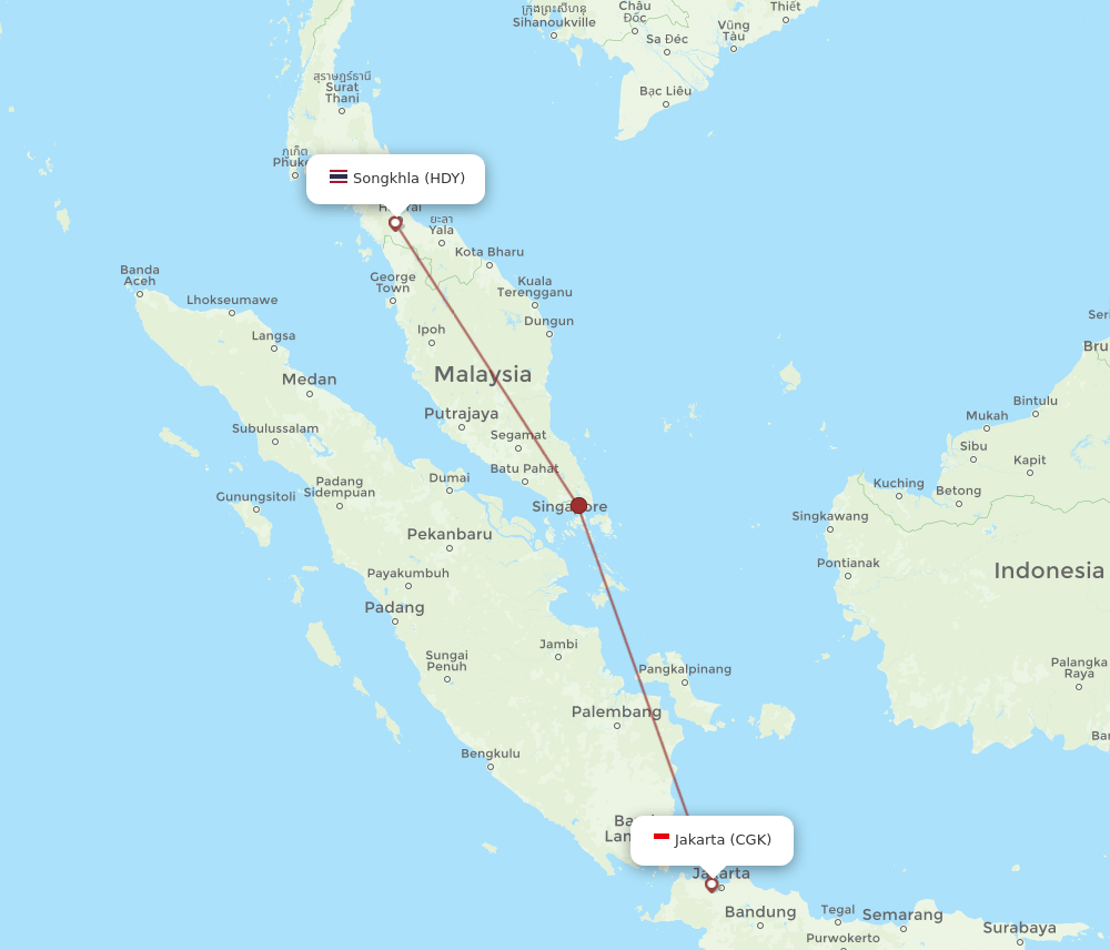 CGK-HDY flight routes