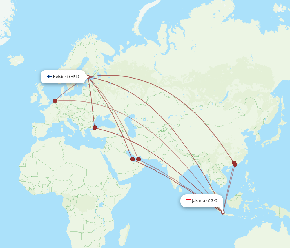 CGK-HEL flight routes