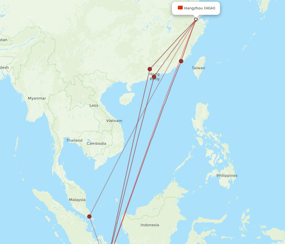 CGK to HGH flights and routes map