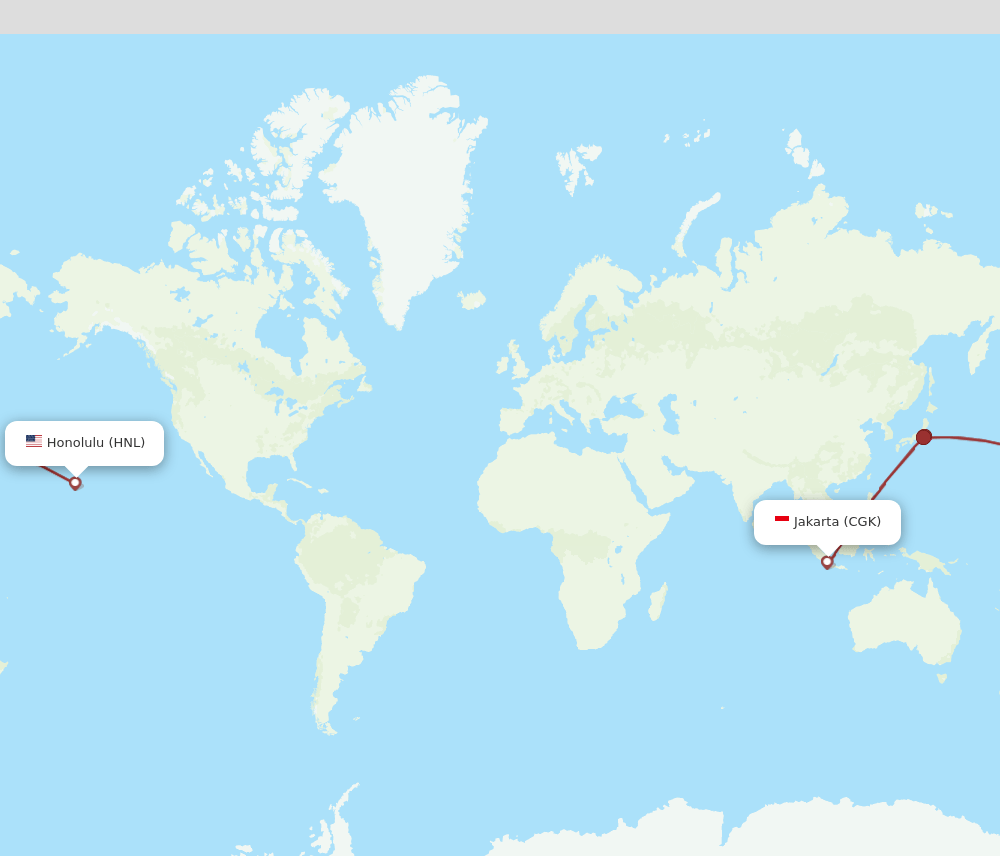 CGK-HNL flight routes