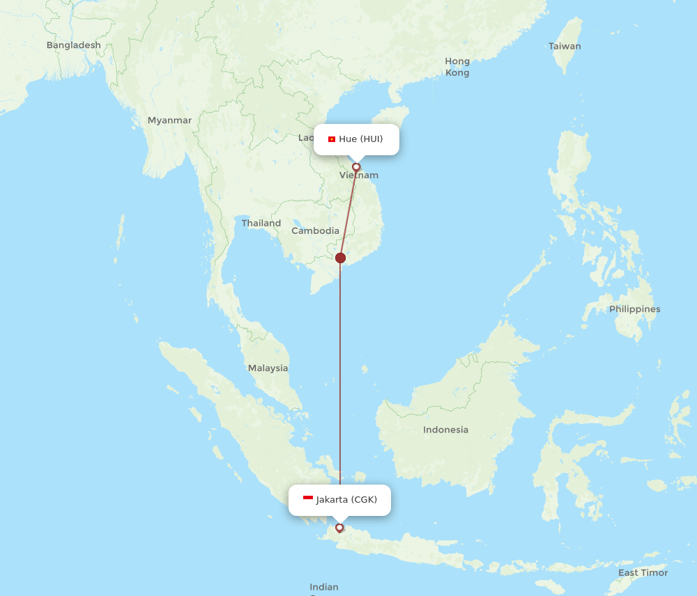 CGK-HUI flight routes