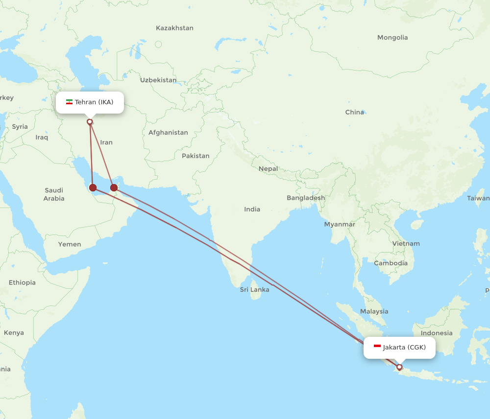 CGK-IKA flight routes