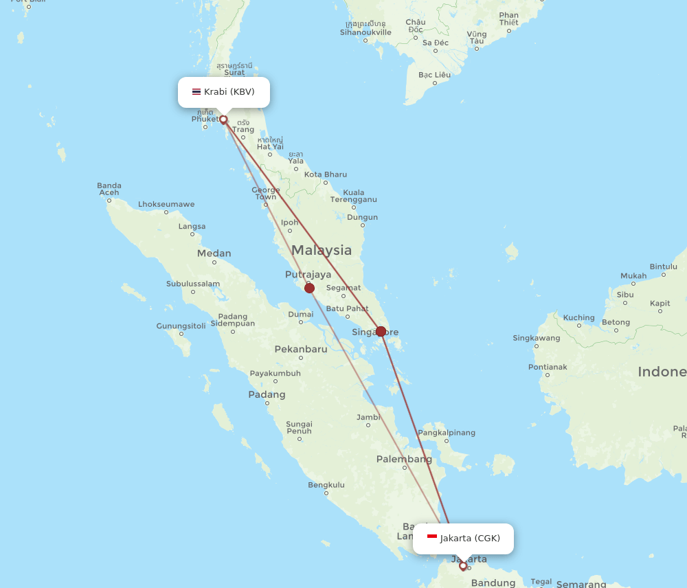 CGK-KBV flight routes