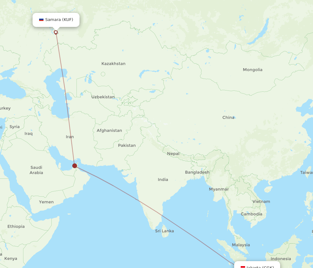 CGK-KUF flight routes