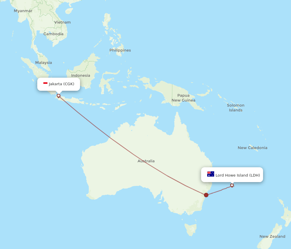 CGK-LDH flight routes