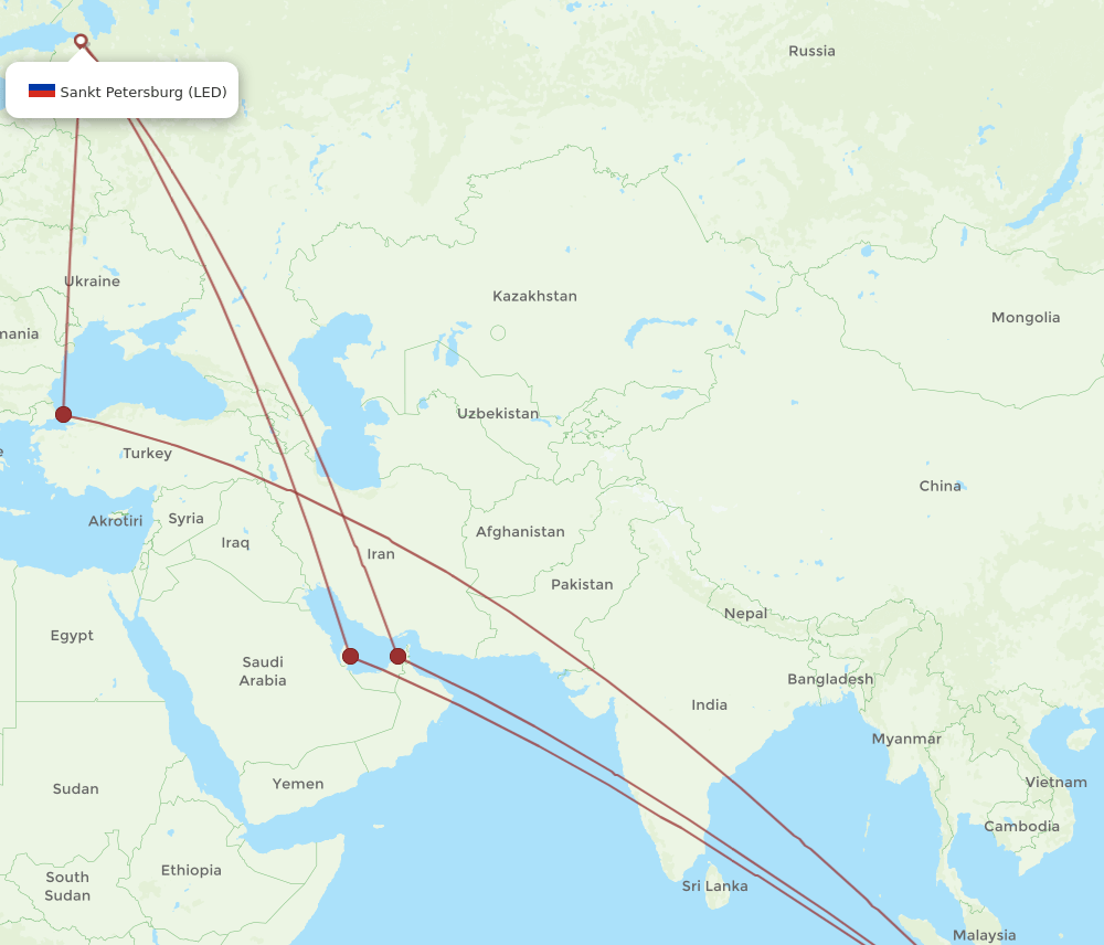 CGK-LED flight routes
