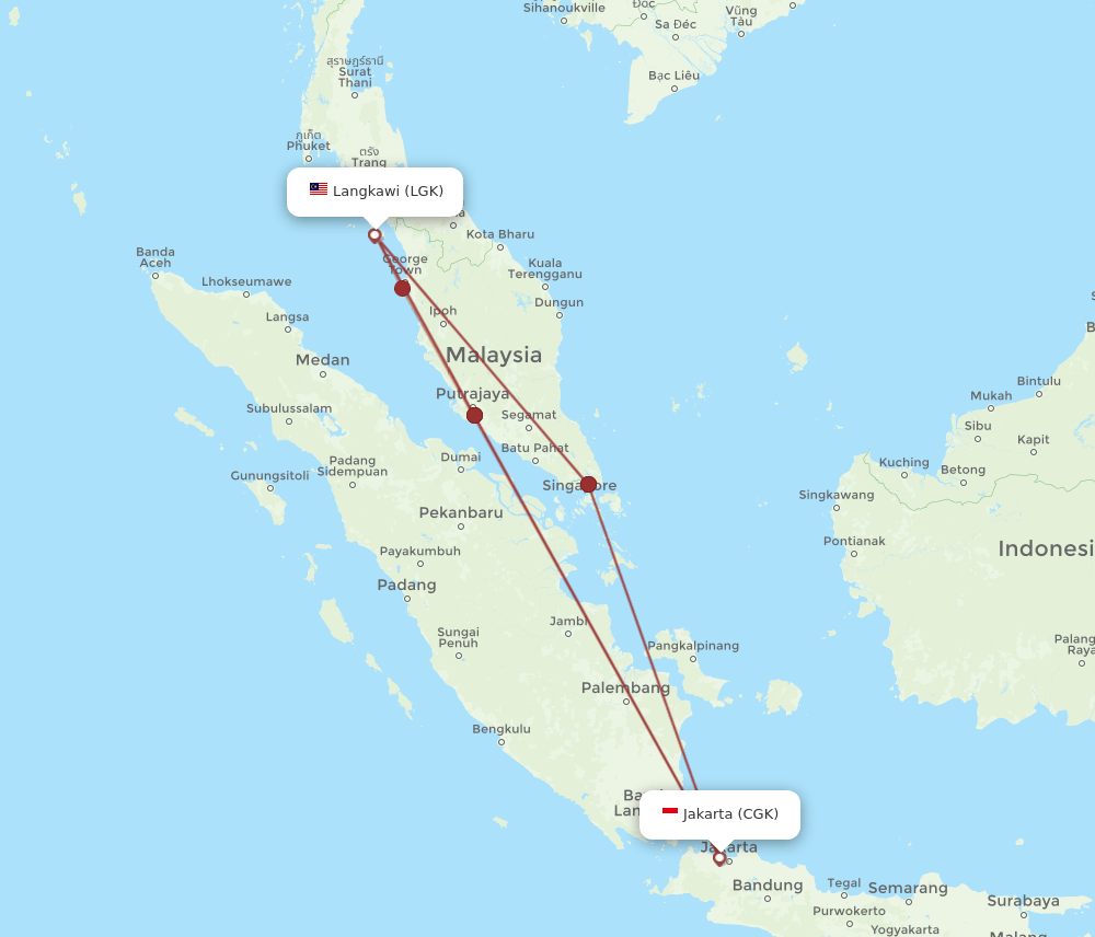 CGK-LGK flight routes