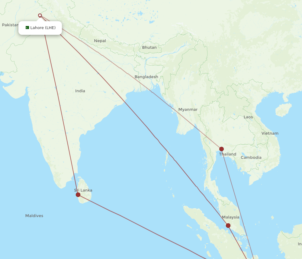 CGK-LHE flight routes