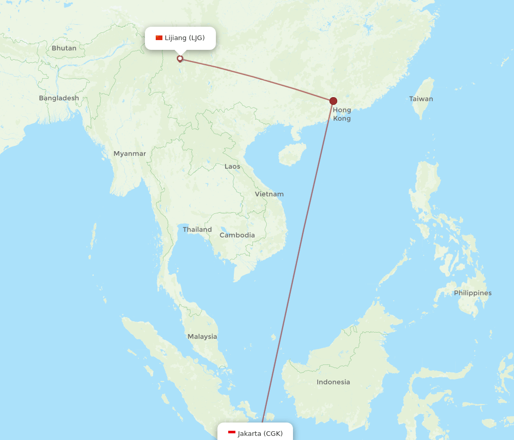 CGK-LJG flight routes