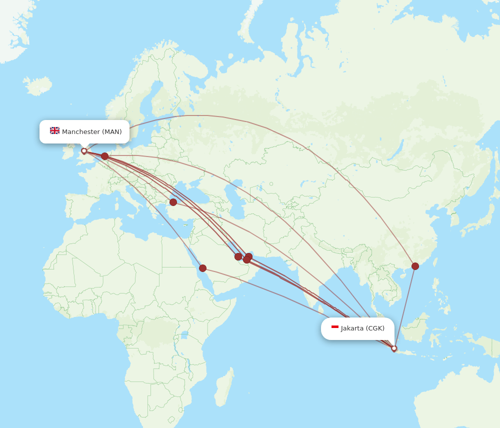 CGK-MAN flight routes