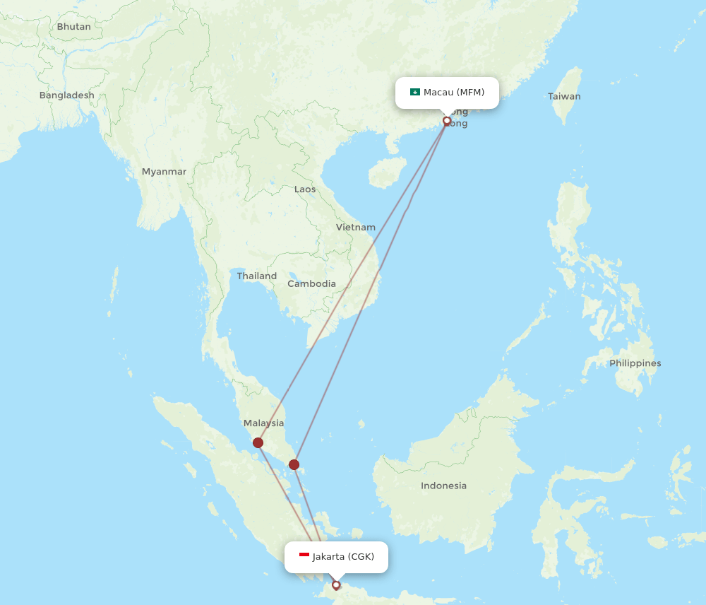 CGK-MFM flight routes